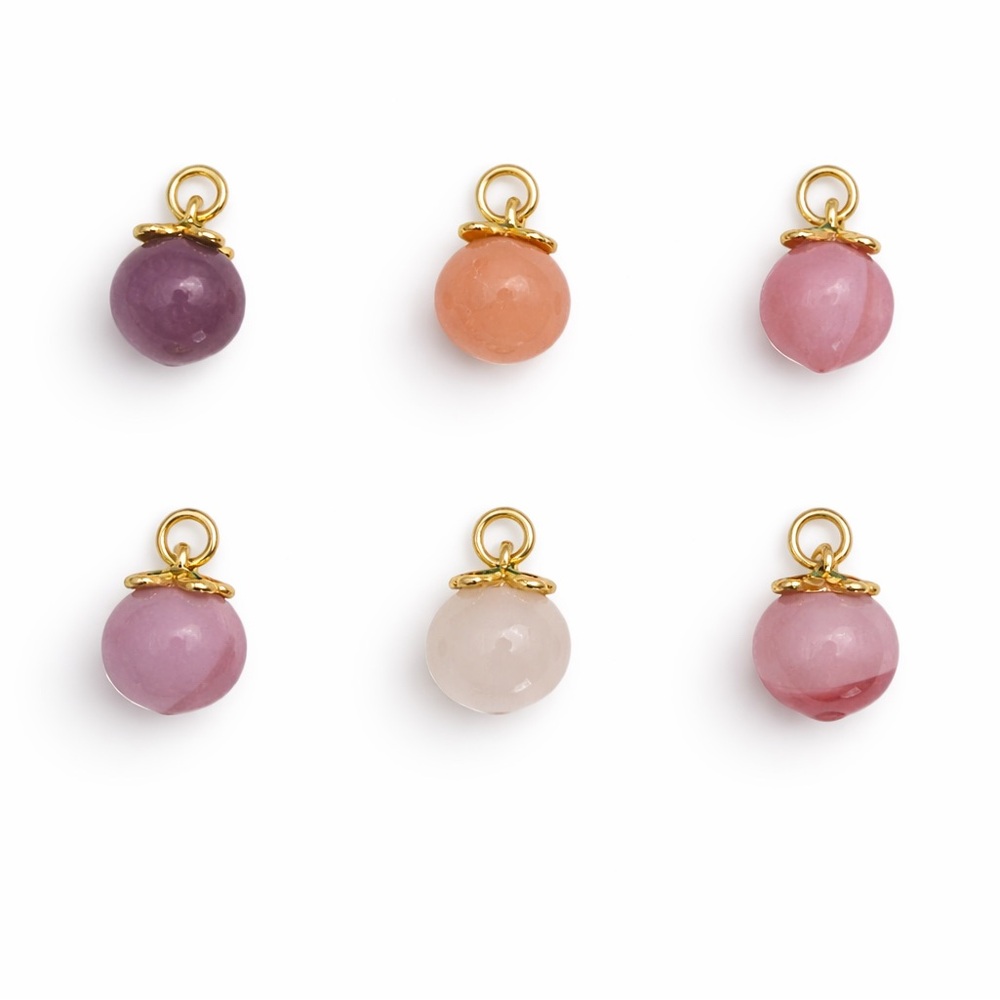 Assorted Peach Charms | Gold | Stainless Steel